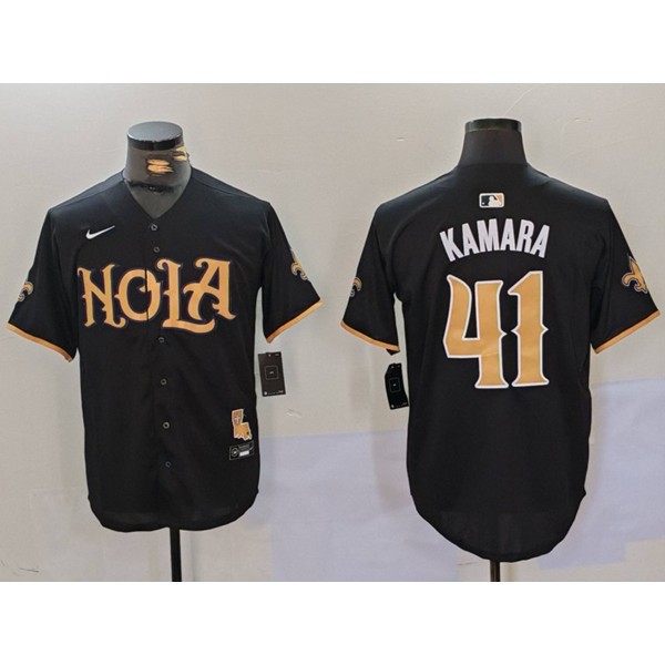 New Orleans Saints #41 Alvin Kamara Black Cool Base Stitched Jersey