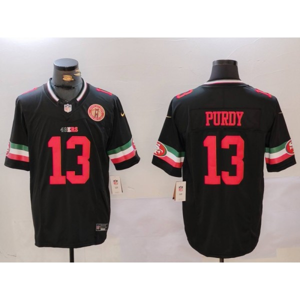 San Francisco 49ers #13 Brock Purdy Black F.U.S.E. Mexico With Gate Bridge Patch Vapor Limited Stitched Jersey