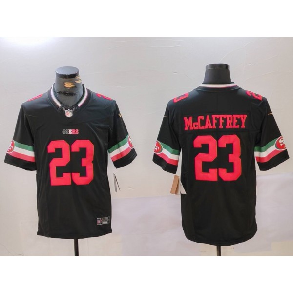 San Francisco 49ers #23 Christian McCaffrey Black F.U.S.E. Mexico Vapor Limited Stitched Jersey