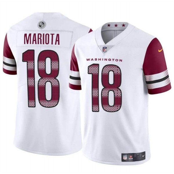 Washington Commanders #18 Marcus Mariota White 2024 Vapor Limited Stitched Jersey