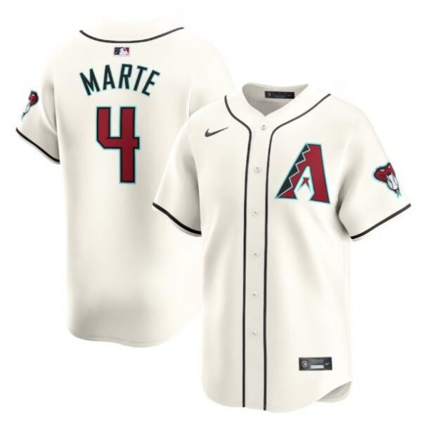 Arizona Diamondbacks #4 Ketel Marte 2023 24 Cream Cool Base Stitched Jersey