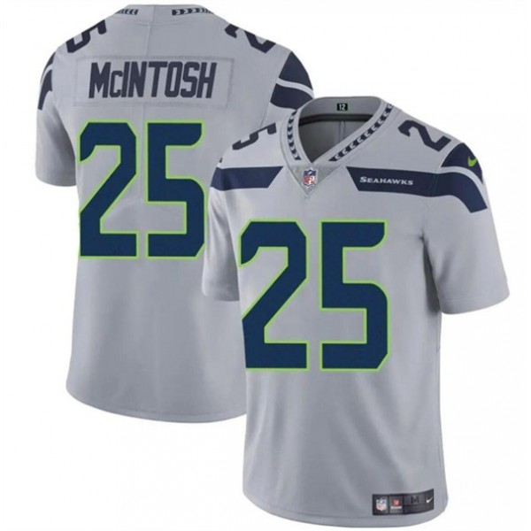Seattle Seahawks #25 Kenny McIntosh Gray Vapor Limited Stitched Jersey