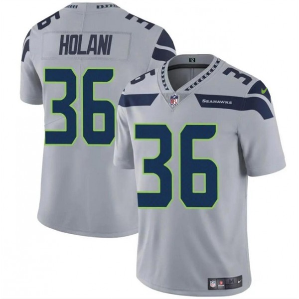 Seattle Seahawks #36 George Holani Gray Vapor Limited Stitched Jersey