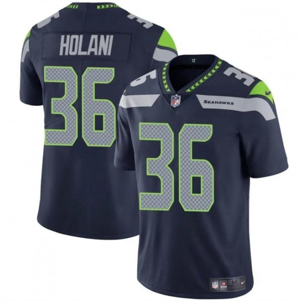 Seattle Seahawks #36 George Holani Navy 2024 Vapor Limited Stitched Jersey