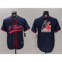 Houston Texans Team Big Logo Navy With Patch Cool Base Stitched Jersey