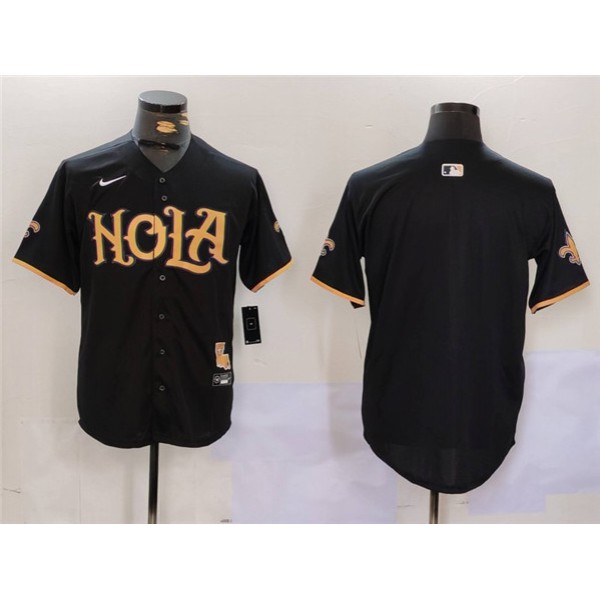 New Orleans Saints Blank Black Cool Base Stitched Jersey