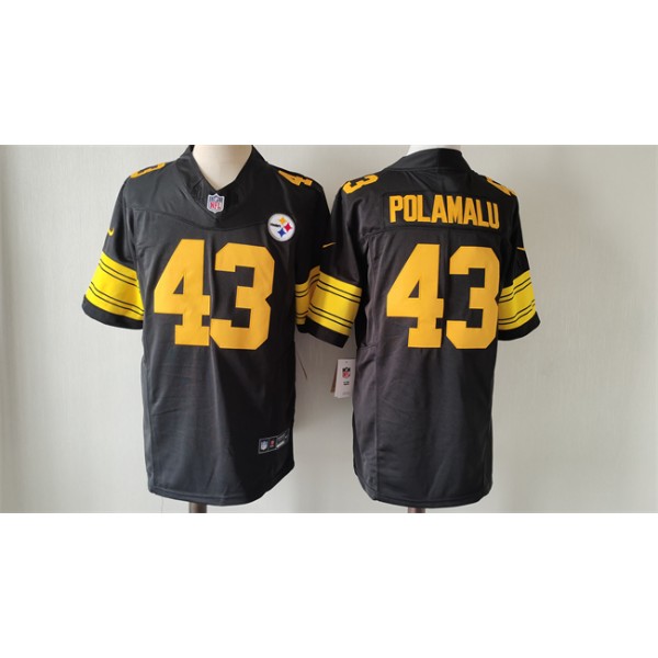 Pittsburgh Steelers #43 Troy Polamalu Black 2023 F.U.S.E. Color Rush Vapor Untouchable Color Rish Stitched Jersey