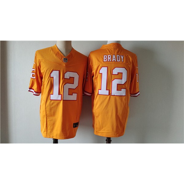 Tampa Bay Buccaneers #12 Tom Brady Orange 2024 F.U.S.E. Throwback Limited Stitched Jersey