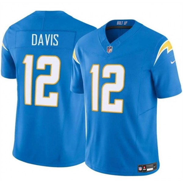 Los Angeles Chargers #12 Derius Davis Blue 2024 F.U.S.E. Vapor Limited Stitched Jersey