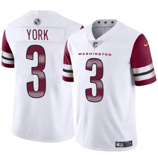 Washington Commanders #3 Cade York White 2024 Vapor Limited Stitched Jersey