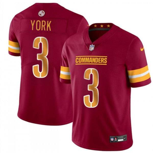 Washington Commanders #3 Cade York Burgundy 2024 Vapor Limited Stitched Jersey