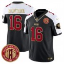San Francisco 49ers #16 Joe Montana Balck White F.U.S.E. Golden Gate Bridge Patch Alternate Vapor Limited Stitched Jersey