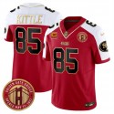 San Francisco 49ers #85 George Kittle Red White F.U.S.E. With 4-Star C Patch Golden Gate Bridge Patch Alternate Vapor Limited Stitched Jersey