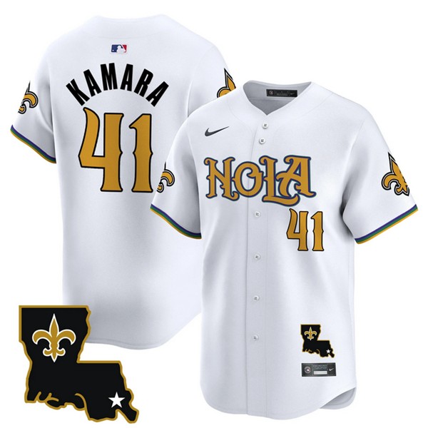 New Orleans Saints #41 Alvin Kamara White Cool Base Stitched Jersey
