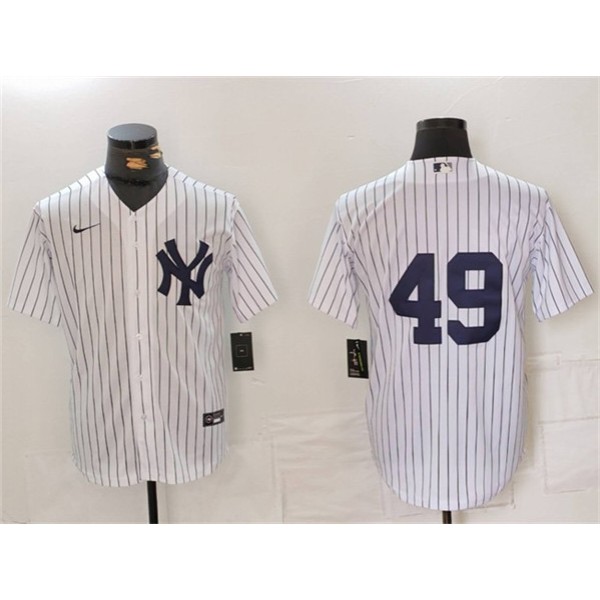 New York Yankees #49 Ron Guidry White Cool Base Stitched Jersey