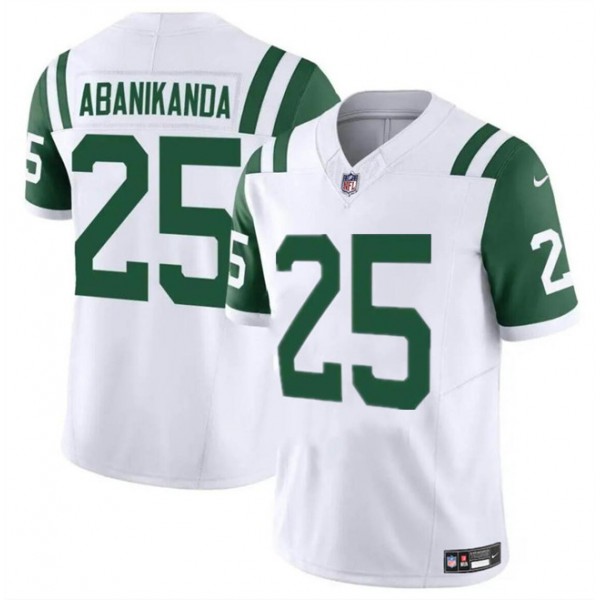 New York Jets #25 Israel Abanikanda White Classic Alternate Vapor F.U.S.E. Limited Stitched Jersey