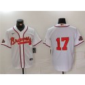 Atlanta Braves #17 Andy Messersmith White Gold World Series Champions Cool Base Stitched Jersey