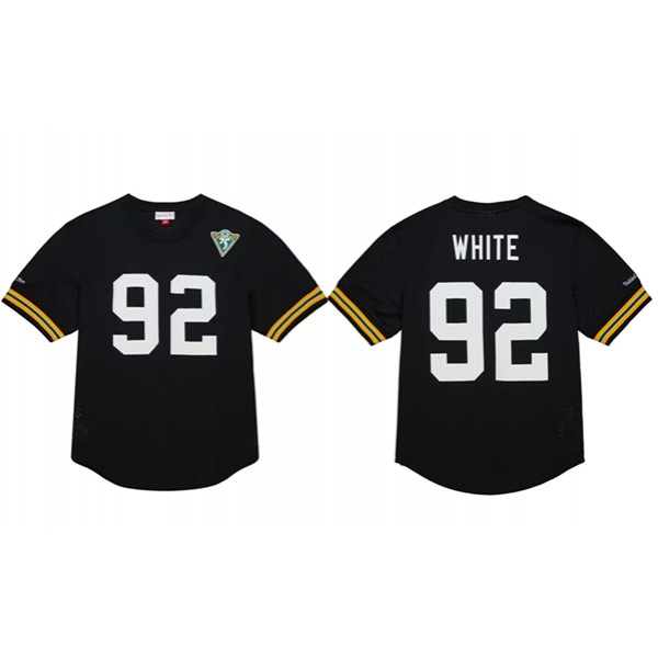 Green Bay Packers #92 Reggie White Black 1994 Stitched Jersey