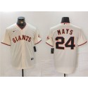 San Francisco Giants #24 Willie Mays Cream Stitched Jersey