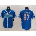 Detroit Lions #87 Sam LaPorta Blue Cool Base Stitched Jersey