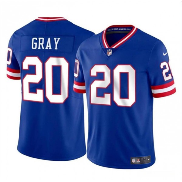 New York Giants #20 Eric Gray Royal Throwback Vapor Untouchable Limited Stitched Jersey