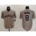 New York Yankees #8 Barra Gray Cool Base Stitched Jersey