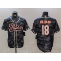 Chicago Bears #18 Caleb Williams Grey Camo With Patch Cool Base Stitched Jersey