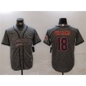 Chicago Bears #18 Caleb Williams Grey With Patch Cool Base Stitched Jersey