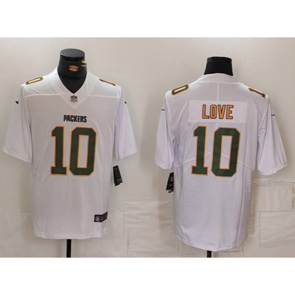 Green Bay Packers #10 Jordan Love White Fashion Vapor Limited Stitched Jersey