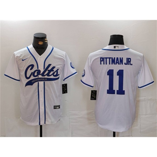 Indianapolis Colts #11 Michael Pittman Jr. White Cool Base Stitched Jersey