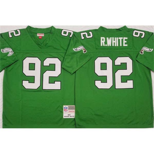 Philadelphia Eagles #92 Reggie White Kelly Green Throwback Stitched Jersey