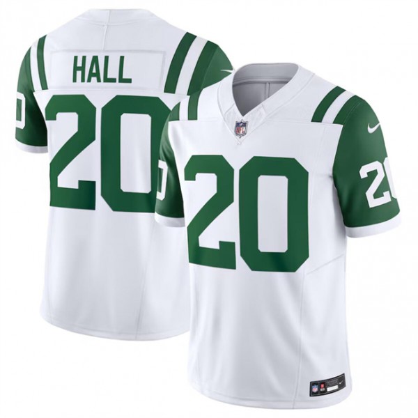 New York Jets #20 Breece Hall White Classic Alternate Vapor F.U.S.E. Limited Stitched Jersey