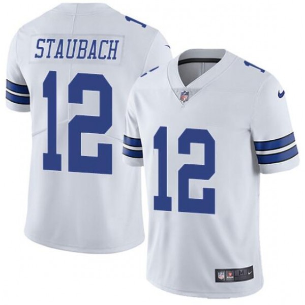 Dallas Cowboys #12 Roger Staubach White Vapor Untouchable Limited Stitched Jersey