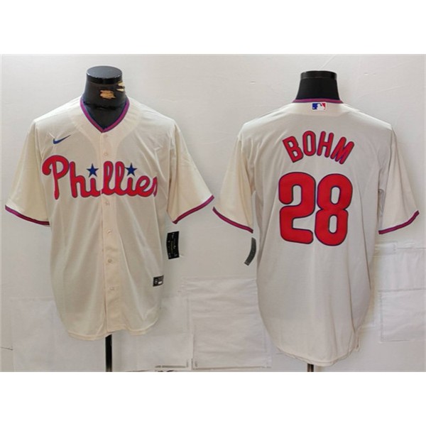 Philadelphia Phillies #28 Alec Bohm Cream Cool Base Stitched Jersey