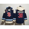 Seattle Kraken #31 Philipp Grubauer Deep Sea Blue Lace-Up Pullover Hoodie