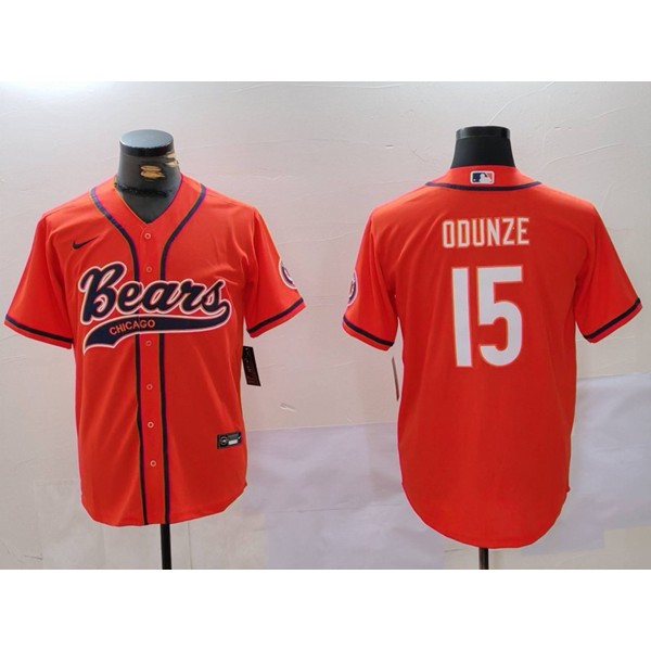 Chicago Bears #15 Rome Odunze Orange Cool Base Stitched Jersey