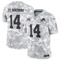 Detroit Lions #14 Amon-Ra St. Brown Arctic Camo 2024 F.U.S.E. Salute To Service Limited Stitched Jersey