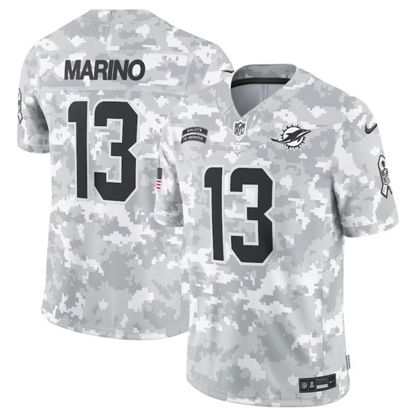 Miami Dolphins #13 Dan Marino Arctic Camo 2024 F.U.S.E. Salute To Service Limited Stitched Jersey