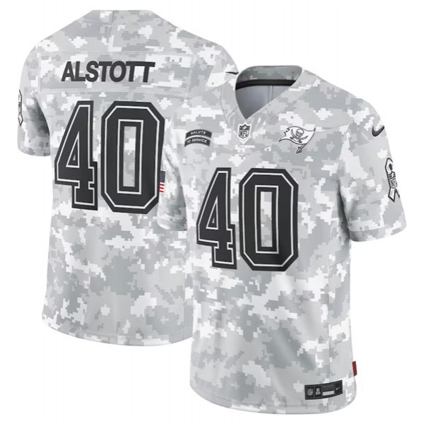 Tampa Bay Buccaneers #40 Mike Alstott Arctic Camo 2024 F.U.S.E. Salute To Service Limited Stitched Jersey