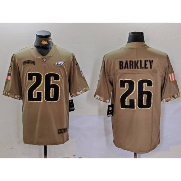 Philadelphia Eagles #26 Saquon Barkley Camo Salute To Service Limited Stitched Jersey