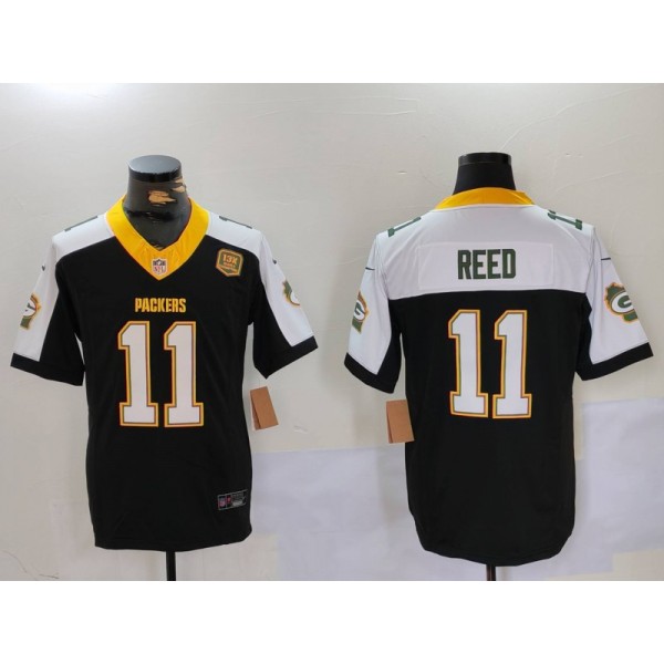 Green Bay Packers #11 Jayden Reed Black White 2024 F.U.S.E. Home Patch 13 Time World Champions Vapor Untouchable Limited Stitched Jersey