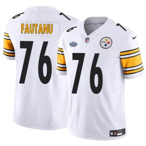 Pittsburgh Steelers #76 Troy Fautanu White 2024 With Dradt Patch F.U.S.E. Vapor Limited Stitched Jersey
