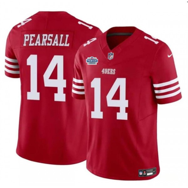 San Francisco 49ers #14 Ricky Pearsall Red 2024 With Draft Patch F.U.S.E. Vapor Untouchable Limited Stitched Jersey