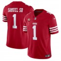 San Francisco 49ers #1 Deebo Samuel SR Red 2024 F.U.S.E. With 2-Star C Patch Vapor Untouchable Limited Stitched Jersey