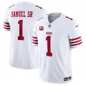 San Francisco 49ers #1 Deebo Samuel SR White 2024 F.U.S.E. With 2-Star C Patch Vapor Untouchable Limited Stitched Jersey