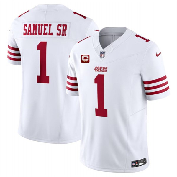 San Francisco 49ers #1 Deebo Samuel SR White 2024 F.U.S.E. With 2-Star C Patch Vapor Untouchable Limited Stitched Jersey