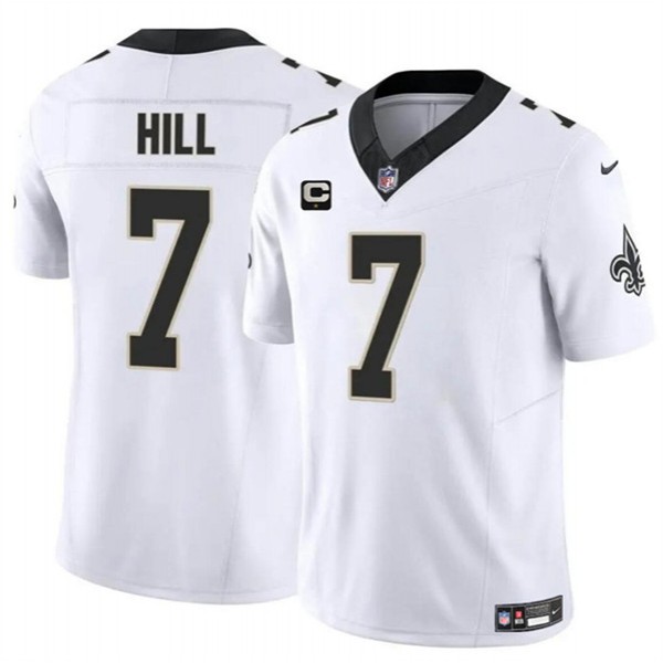 New Orleans Saints #7 Taysom Hill White 2024 F.U.S.E. With 1-Star C Patch Vapor Limited Stitched Jersey