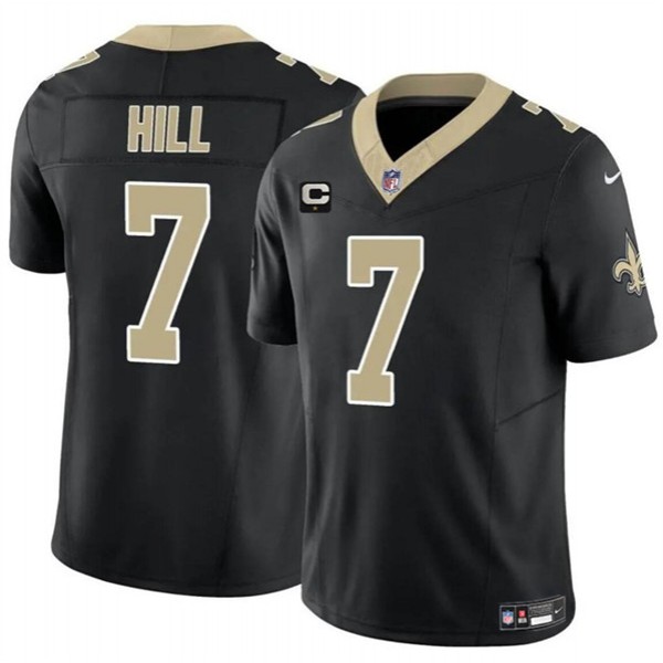 New Orleans Saints #7 Taysom Hill Black 2024 F.U.S.E. With 1-Star C Patch Vapor Limited Stitched Jersey