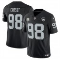 Las Vegas Raiders #98 Maxx Crosby Black 2024 F.U.S.E With 4-Star C Patch And 65th Anniversary Patch Vapor Stitched Jersey