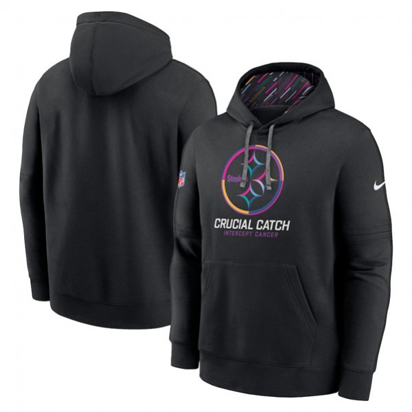 Pittsburgh Steelers Black 2024 Crucial Catch Club Pullover Hoodie